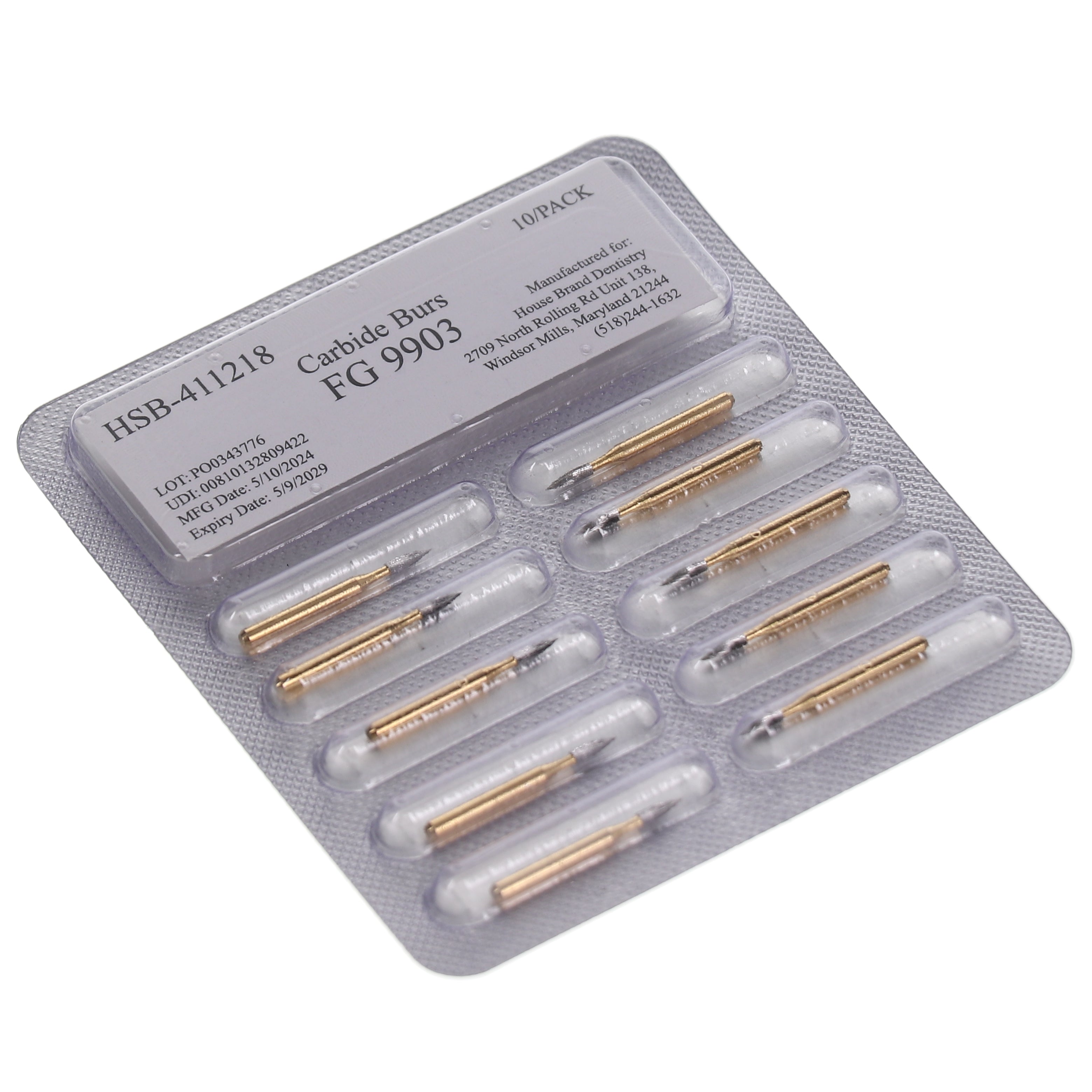 House Brand Dentistry 411218 HSB FG #9903 Needle Trimming & Finishing Burs 10/Pk House Brand Dentistry 411218 HSB FG #9903 Needle Trimming & Finishing Burs 10/Pk